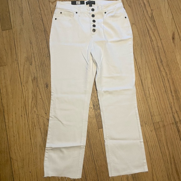 Kenneth Cole button fly straight leg raw hem jeans 29 - Picture 1 of 4
